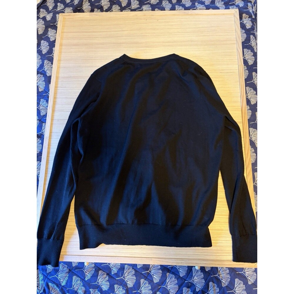 Brooks Brothers Women’s XL Black Merino Wool Ruffle Cardigan Sweater - Picture 7 of 7